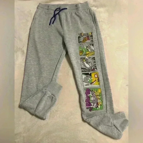 Tom & Jerry Juniors Joggers with drawstring elastic waist front side pockets - Picture 1 of 7